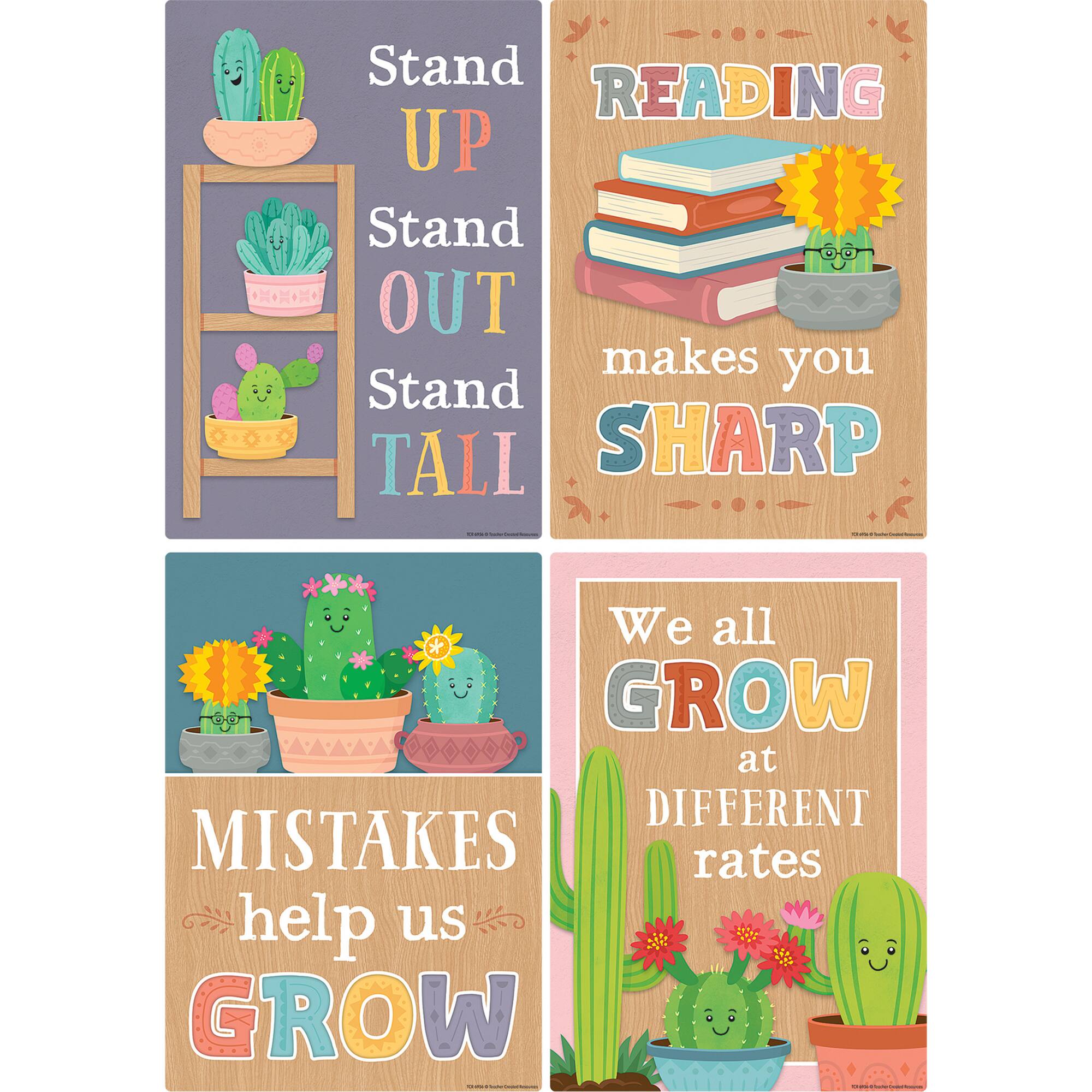 Teacher Created Resources® Happy Cactus Crew Small Positive Saying Posters Set